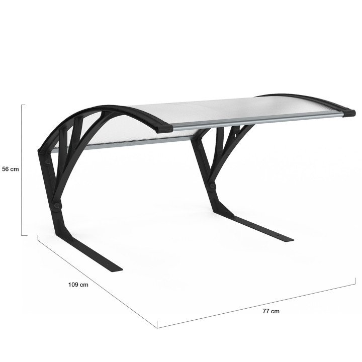 Toit de protection UV en polycarbonate pour robot tondeuse gris anthracite