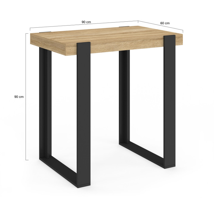 Schwarzer Stehtisch aus Holz für die Küche, 90 cm – PHOENIX