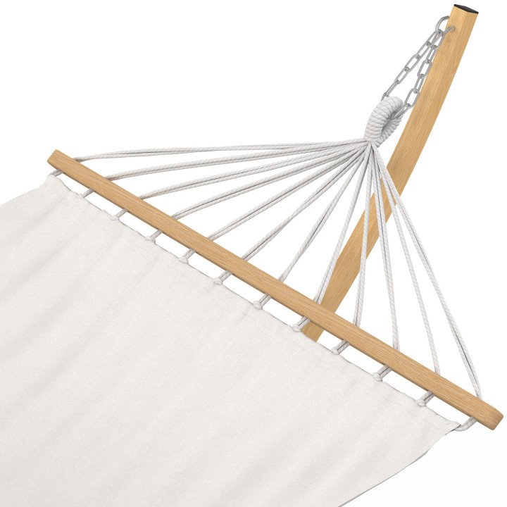 Amaca XL con supporto in metallo effetto legno e tela ecru