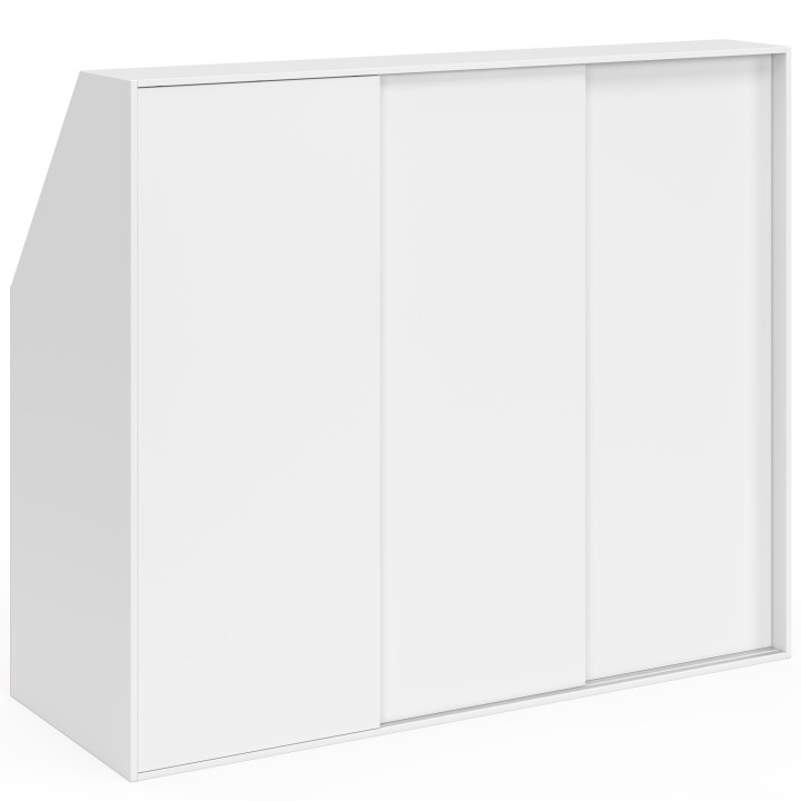 TOMI 130 x 50 x 70/110 cm blanco Armario corredero de 3 puertas con 3 niveles