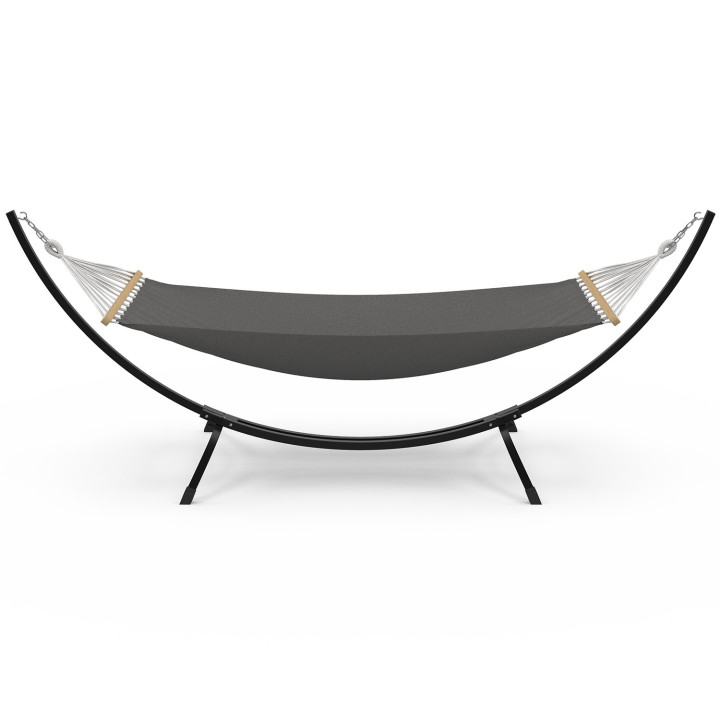 Hamac XL avec support métal et toile gris anthracite