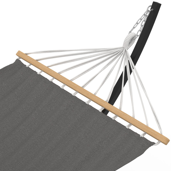 Hamac XL avec support métal et toile gris anthracite