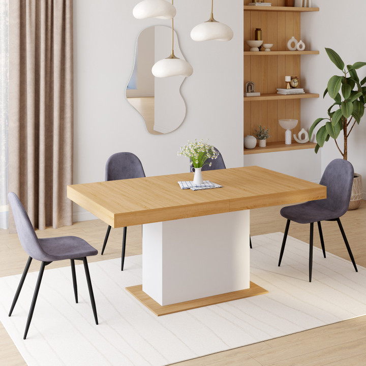 Mesa de comedor blanca y de madera - EDEN | ID Market