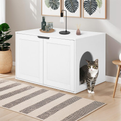 Aseo para gatos - puertas dobles blanco | ID Market