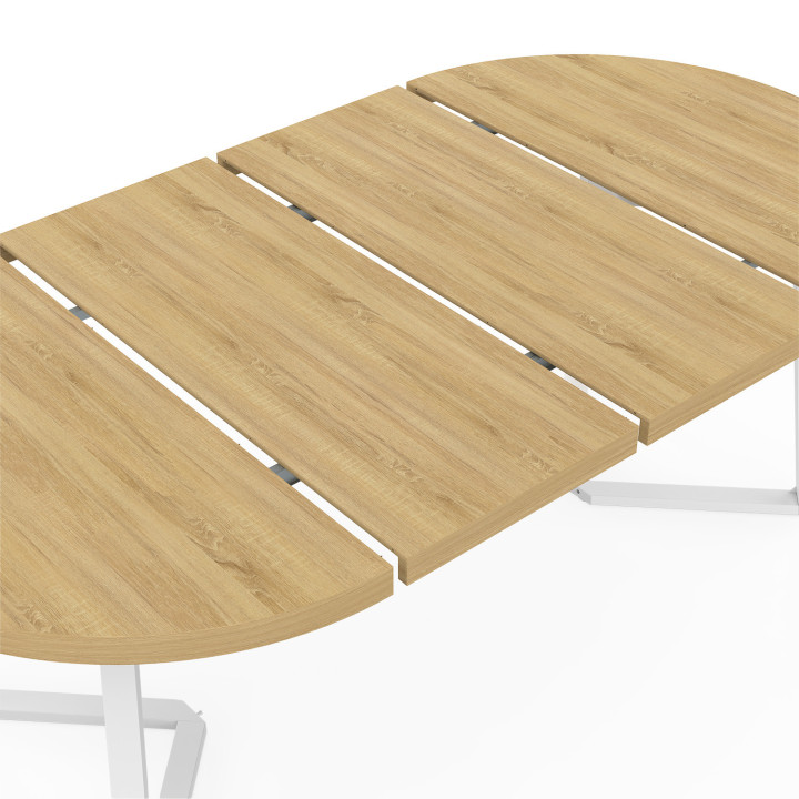 SELMA tavolo da pranzo rotondo allungabile 4-10 persone legno e bianco 110-200 cm