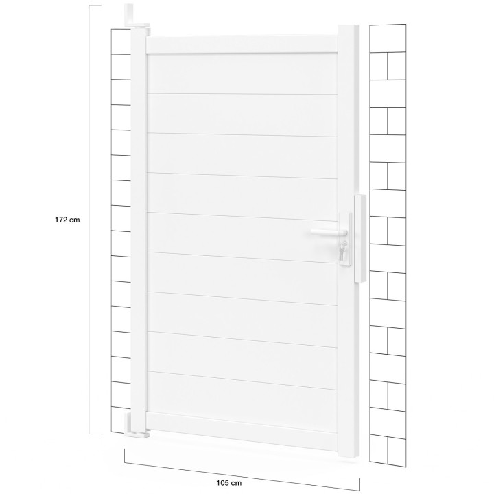 Portillon 100x160 cm en aluminium blanc