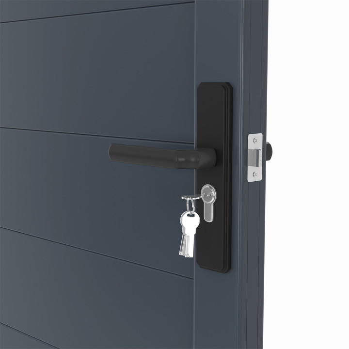 Porta a battente 100x180 cm in alluminio grigio antracite