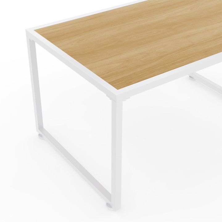 RIO 6-zits lage tuinset met wit metalen frame en rotan-koord en beige kussens