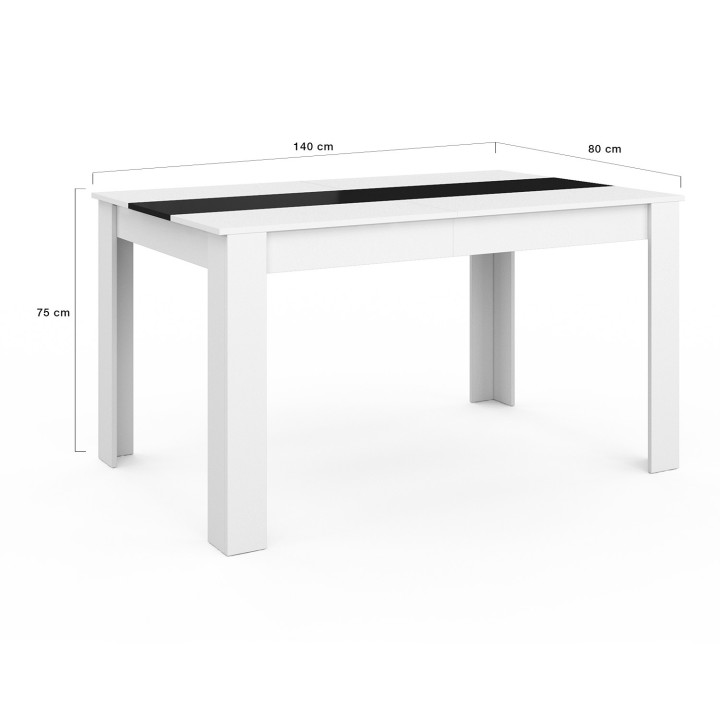 Zwart-witte eettafel voor 6 personen - GEORGIA | ID Market