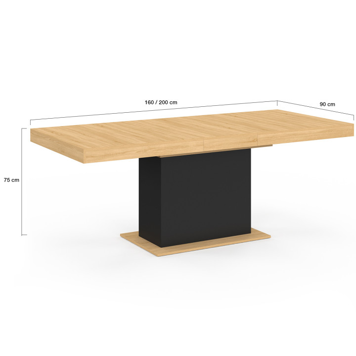 Mesa de comedor de madera y negro - EDEN | ID Market