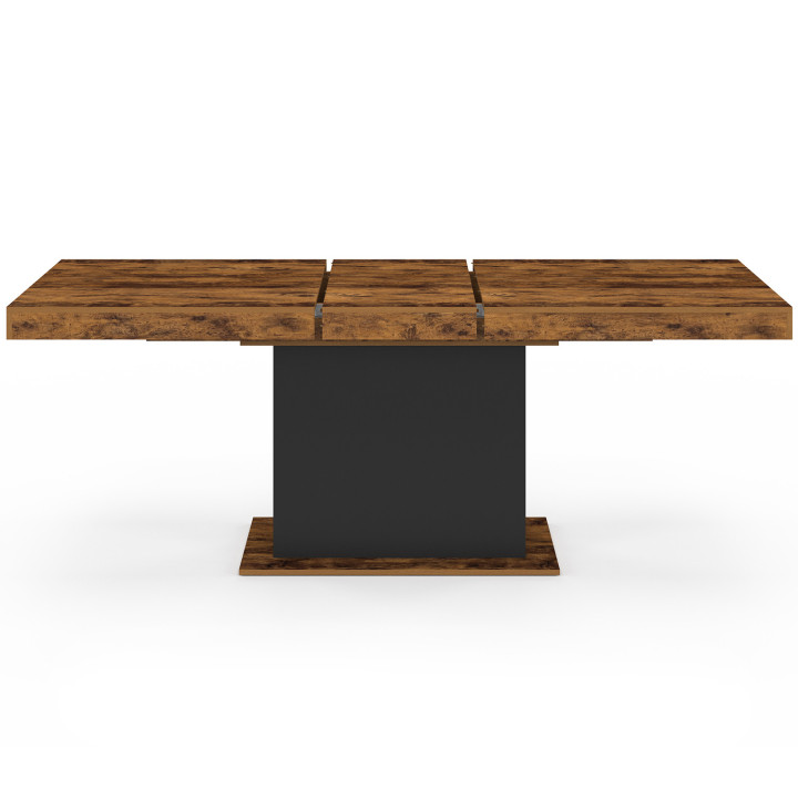 Uitschuifbare eettafel 6-10 p., zwart en verweerd hout | ID Market