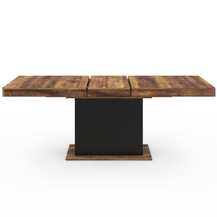 Mesa de comedor extensible de madera oscura y negra 6-10 personas - EDEN | ID Market