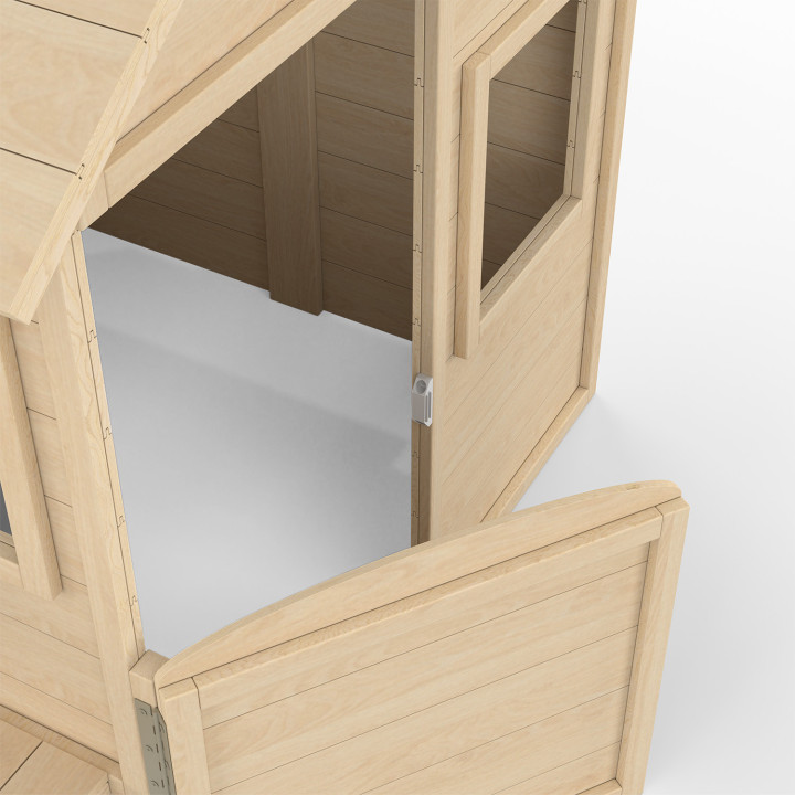 Maisonnette enfant en bois ODYSSEY, cabane de jeux extérieure avec table de pique-nique intégrée