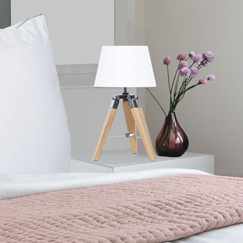 Lampe de Chevet Bois Blanc