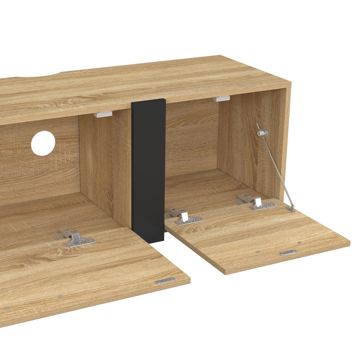 Meuble TV 180 cm suspendu PHOENIX 3 portes design industriel