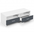 Meuble TV FALKO bois blanc et gris 95 cm