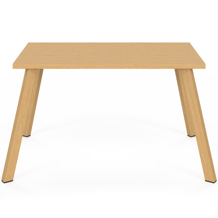 MALTA lage tuinset, 4-zits, frame van metaal met houteffect, beige lamellen en kussens