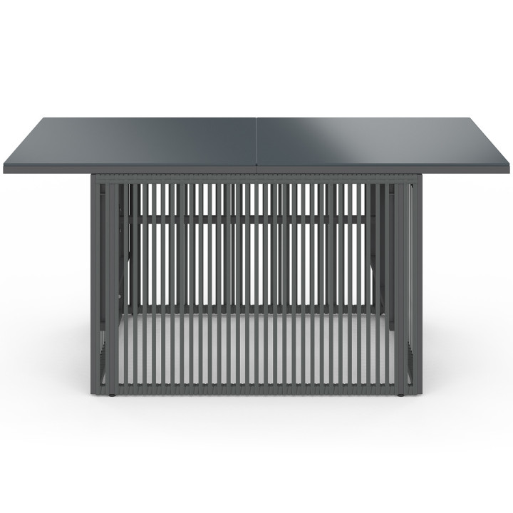 Table de jardin relevable rectangulaire 100 cm RIO structure métal et cordage gris anthracite