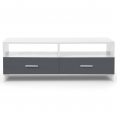 Meuble TV FALKO bois blanc et gris 95 cm