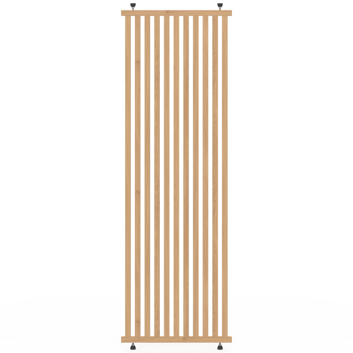 Trennwand claustra 250 x 80 cm aus Holzleisten, eichenfarbig