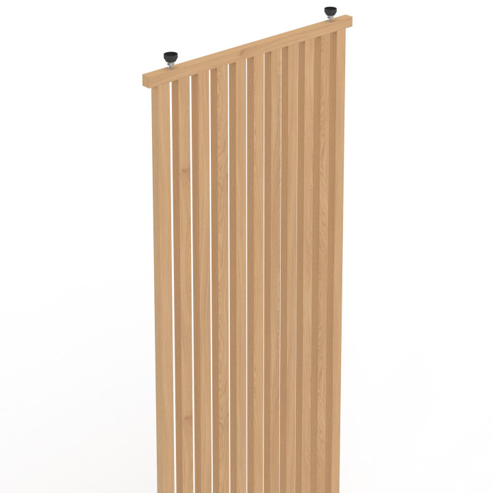 Claustra scheidingswand 250 x 80 cm in eikenhouten strips
