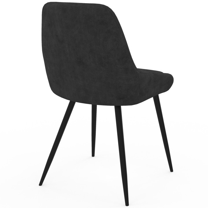 Set di 6 sedie THALYA in velluto nero con braccioli