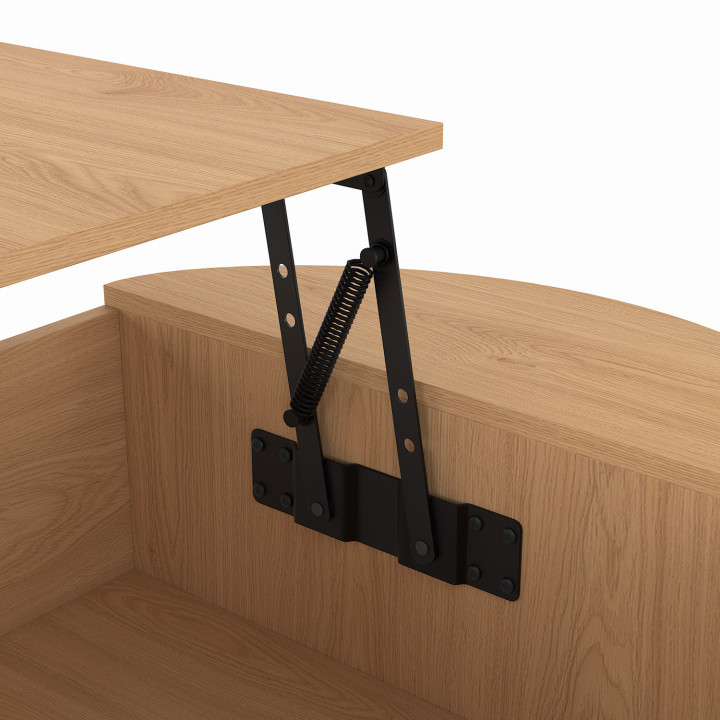 Tavolino ovale sollevabile DIVIA 100 cm in legno di faggio, design arrotondato