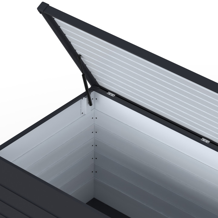 Caja metálica con cerradura gris antracita para jardín 1250L 175x95x90 cm