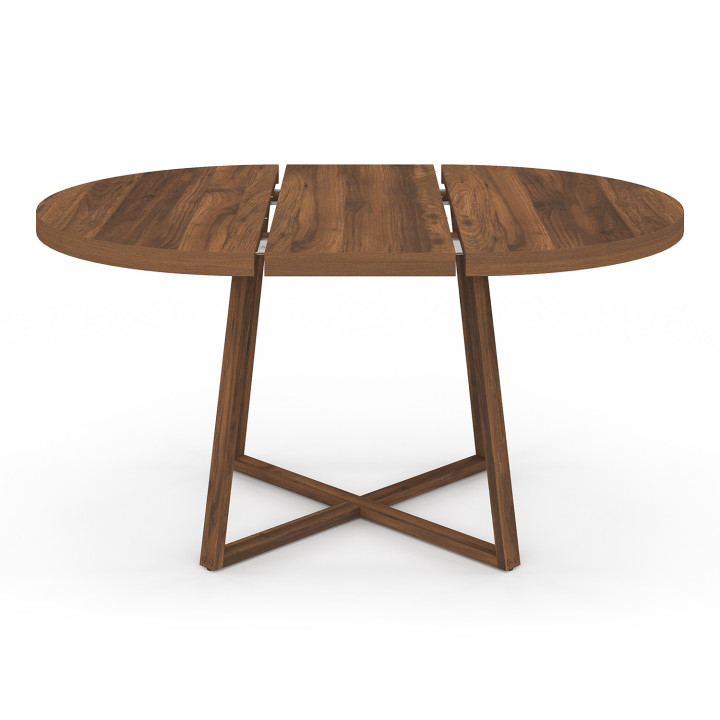SELMA tavolo da pranzo rotondo allungabile 4-8 persone noce 110-150 cm