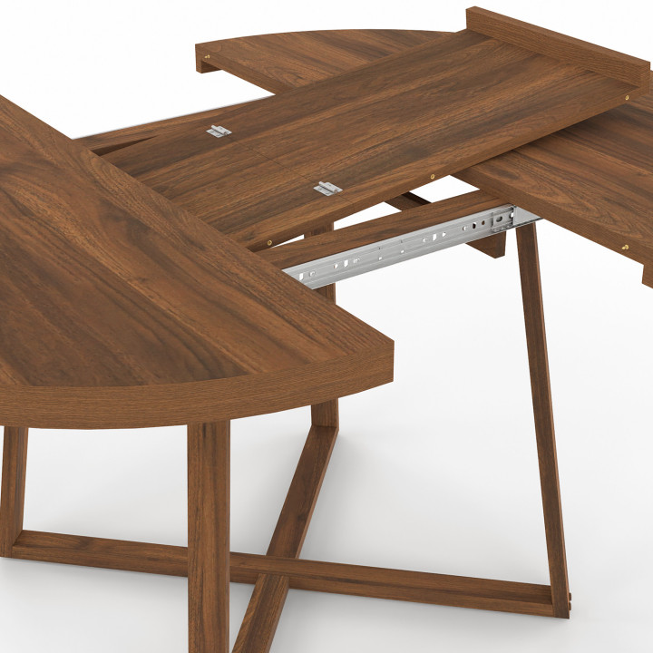 SELMA tavolo da pranzo rotondo allungabile 4-8 persone noce 110-150 cm