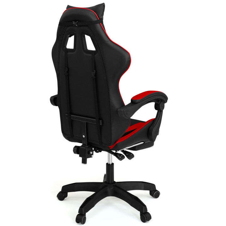 Silla gaming barata con cojines negros y rojos - ALEX | ID Market