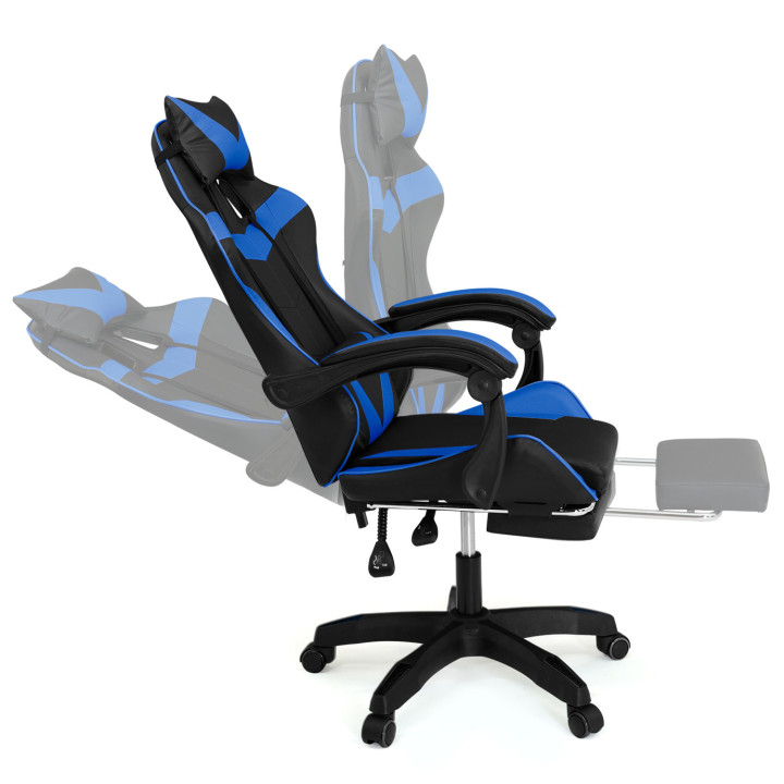 Goedkope gamestoel, zwart en blauw - ALEX | ID Market