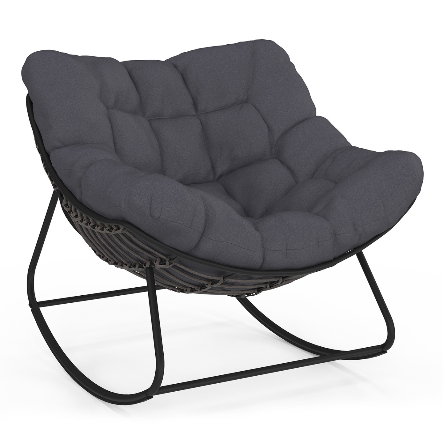 Coussin De Chaise à Bascule De Rechange 120x60 Cm - Lavable Résistant Pour Fauteuil Rotin Jardin Extérieur