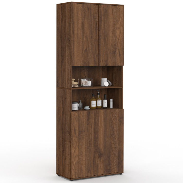 Mobile bagno TOMI a 4 ante e 2 nicchie effetto noce