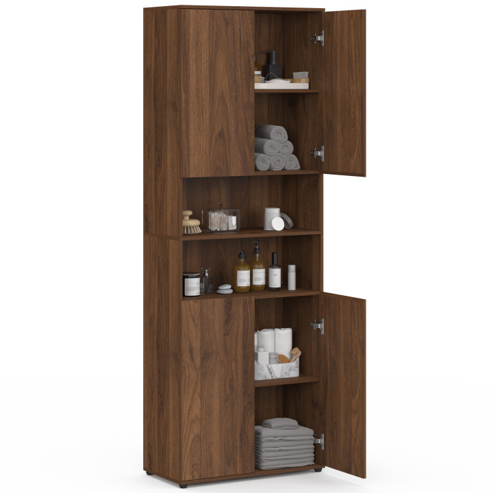 Mobile bagno TOMI a 4 ante e 2 nicchie effetto noce
