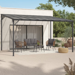 Pergola Hardtop aus Polycarbonat 3x4 M Anthrazitgrau