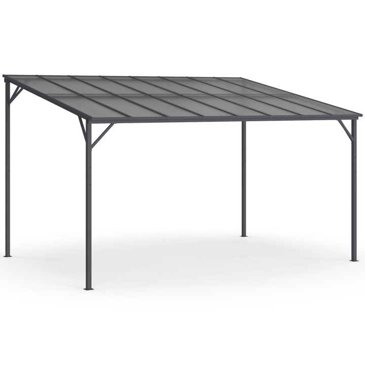 Pergola toit polycarbonate 3X4 M gris anthracite