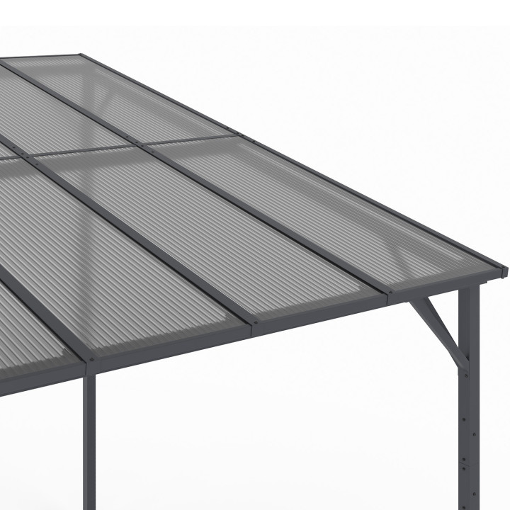 Pergola rigida in policarbonato 3x4 M grigio antracite
