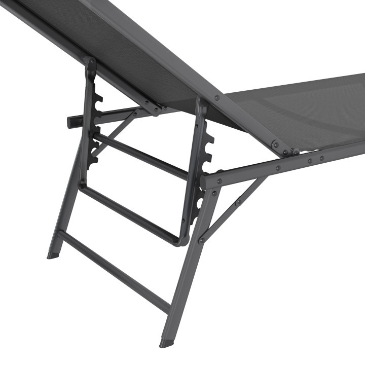 Set van 2 antracietgrijze stalen tuinstoelen met grijs canvas - KAILUA | ID Market