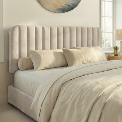 Cabecero colgante 160 cm en terciopelo beige - ALBA | IDMarket