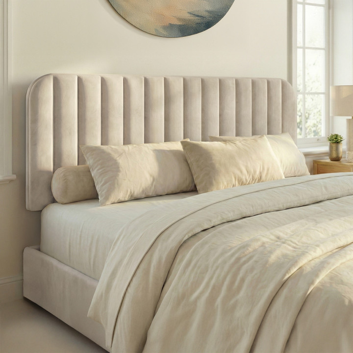 Hoofdbord 160 cm in beige fluweel - ALBA | IDMarket