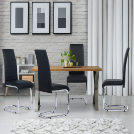 Lot de 4 chaises robine en tissu beige pour salle à manger - Conforama