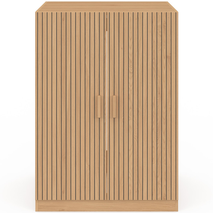 Mobile lavatrice con ante JULIETTE, effetto dogato, colore rovere