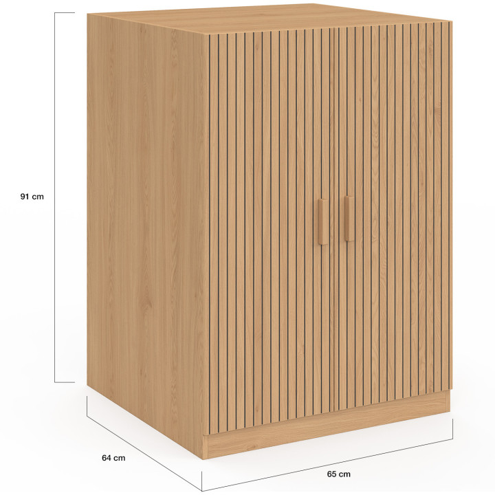 Mobile lavatrice con ante JULIETTE, effetto dogato, colore rovere