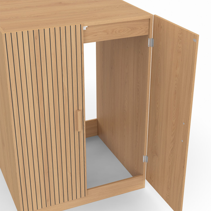 Mobile lavatrice con ante JULIETTE, effetto dogato, colore rovere