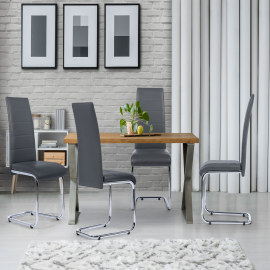 Lot de 4 chaises MIA grises pour salle à manger Lot de 4 chaises MIA grises pour salle à manger