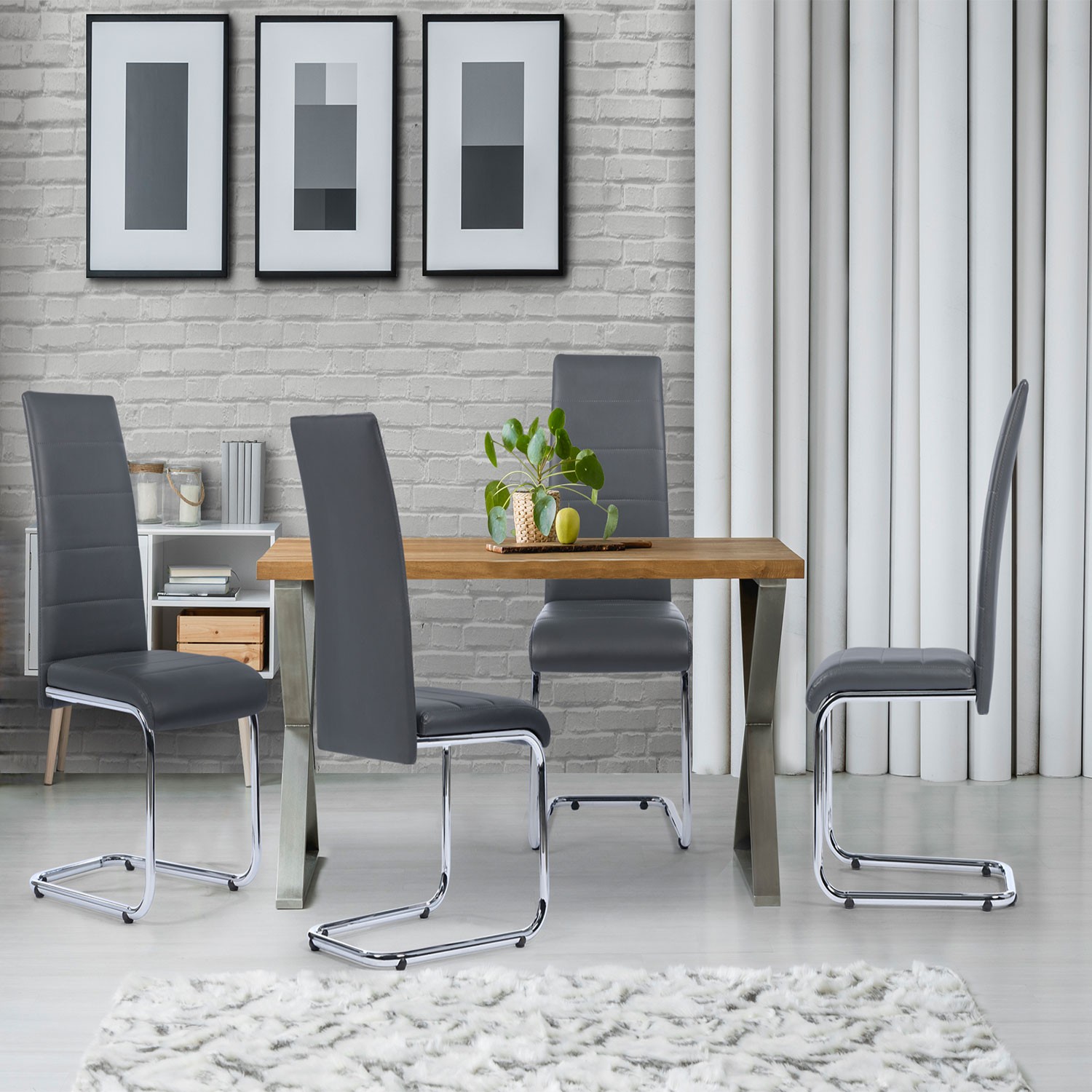 Chaises grises design pour salle à manger MIA