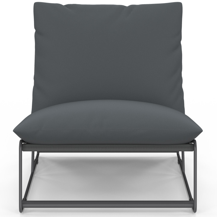 Set di 2 poltrone da giardino grigio NAPOLI con cuscini grigio antracite