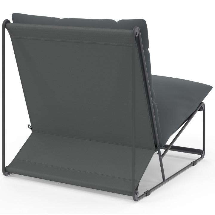 Set di 2 poltrone da giardino grigio NAPOLI con cuscini grigio antracite