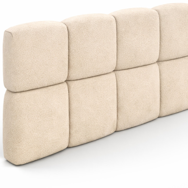 Hängekopfteil gesteppt Velours beige 160 cm - NUAGE | IdMarket